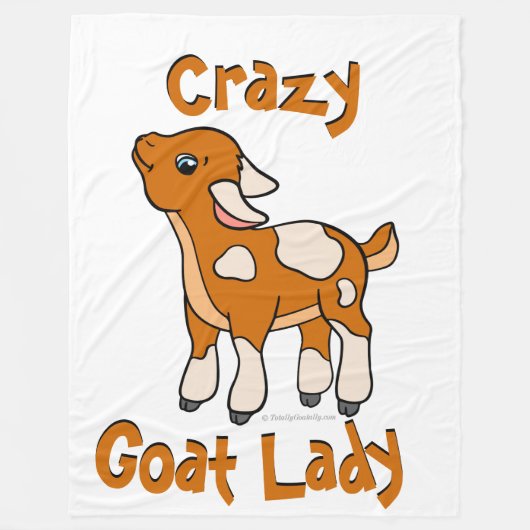 CRAZY GOAT LADY | von TotallyGoatally™ Fleecedecke (Vorderseite)