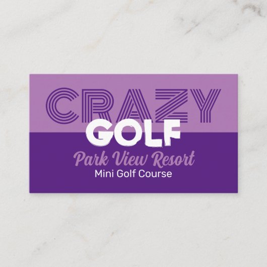 Crazy Golf Slogan, Mini Golfplatz Werbung Visitenkarte (Vorderseite)
