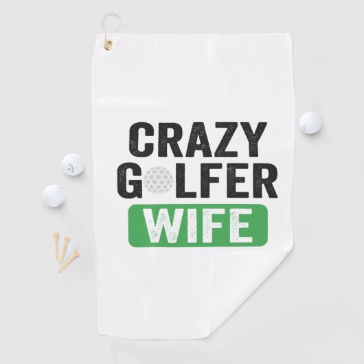 Crazy Golfer Ehefrau Funny Golf Widow Ehefrau Golf Golfhandtuch (Insitu)