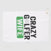 Crazy Golfer Ehefrau Funny Golf Widow Ehefrau Golf Golfhandtuch (Horizontal)