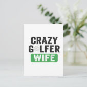 Crazy Golfer Ehefrau Funny Golf Widow Ehefrau Golf Postkarte (Stehend Vorderseite)