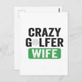 Crazy Golfer Ehefrau Funny Golf Widow Ehefrau Golf Postkarte (Vorne/Hinten)