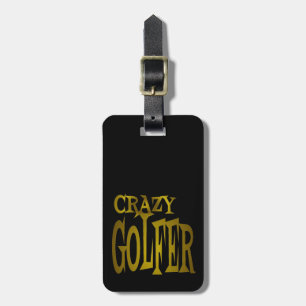 Crazy Golfer in Gold Gepäckanhänger