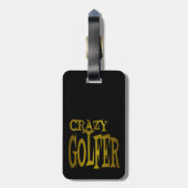 Crazy Golfer in Gold Gepäckanhänger (Rückseite vertikal)
