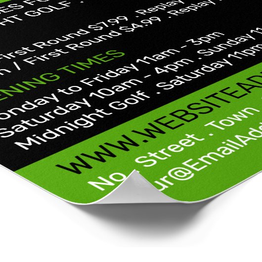 Crazy Golfer, Mini Golfplatz Werbung Poster (Ecke)