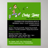 Crazy Golfer, Mini Golfplatz Werbung Poster (Vorne)