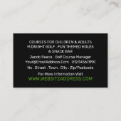 Crazy Golfer, Mini Golfplatz Werbung Visitenkarte (Rückseite)