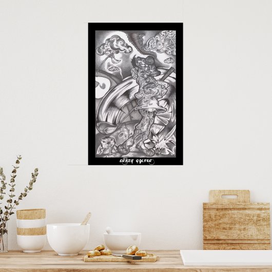 Crazy Golfer Poster (Küche)