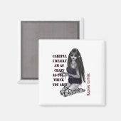 Crazy Goth Girl Magnet (Vorderseite/Rückseite)