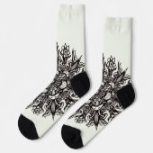 Crazy Goth Schwarz-Weiß cool Psychedelic Socken (Linkes Detail)