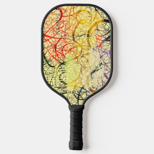 Crazy Graffiti Pollak, hellgelb Pickleball Schläger (Rückseite)