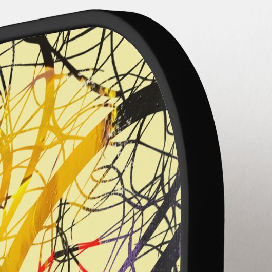 Crazy Graffiti Pollak, hellgelb Pickleball Schläger (Linke Seite)