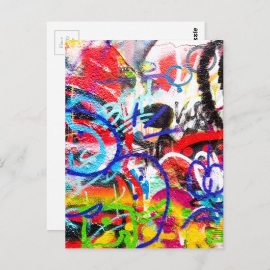 Crazy Graffiti Postkarte (Vorne/Hinten)