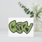 Crazy - Graffiti Postkarte (Stehend Vorderseite)
