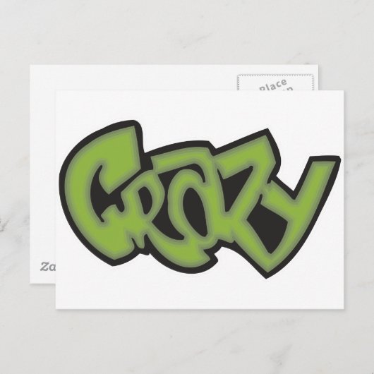 Crazy - Graffiti Postkarte (Vorne/Hinten)