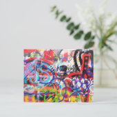 Crazy Graffiti Postkarte (Stehend Vorderseite)