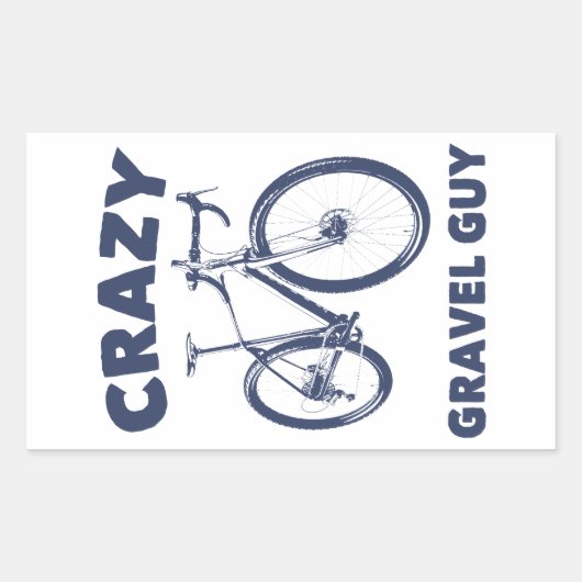 Crazy Gravel Typ Cycling Rechteckiger Aufkleber (Vorderseite)