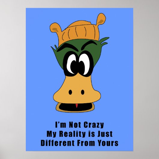 Crazy Green Cartoon Duck andere Realität Poster (Vorne)