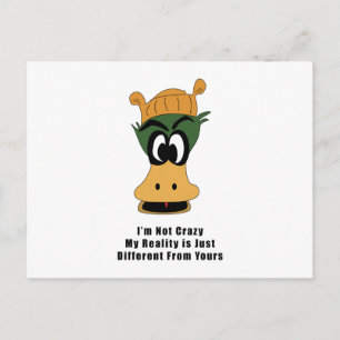 Crazy Green Cartoon Duck andere Realität Postkarte