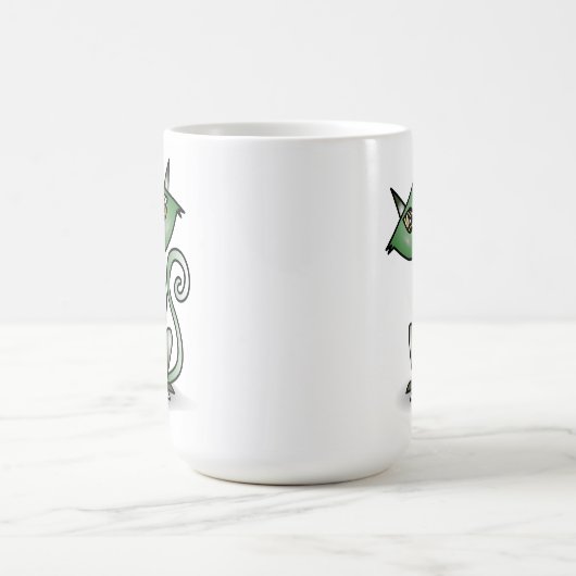 Crazy Green Cat Classic Tasse (Mittel)