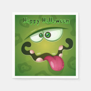 Crazy Green Monster Face Serviette