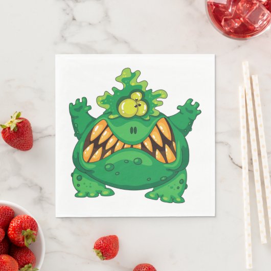 Crazy Green Monster Serviette (Beispiel)