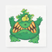 Crazy Green Monster Serviette (Vorderseite)