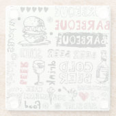 Crazy GRILLEN: Whimsical Doodle Art Glasuntersetzer (Rückseite)
