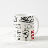 Crazy GRILLEN: Whimsical Doodle Art Kaffeetasse (VorderseiteRechts)