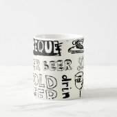 Crazy GRILLEN: Whimsical Doodle Art Kaffeetasse (Mittel)