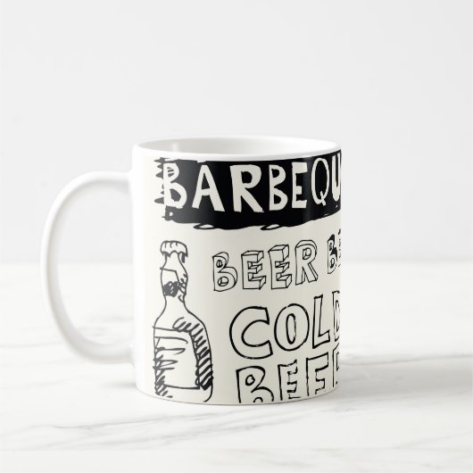 Crazy GRILLEN: Whimsical Doodle Art Kaffeetasse (Links)