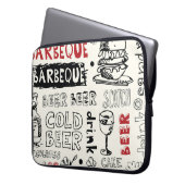 Crazy GRILLEN: Whimsical Doodle Art Laptopschutzhülle (Vorderseite Links)