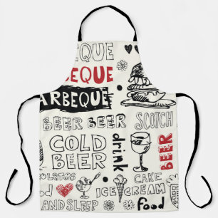 Crazy GRILLEN: Whimsical Doodle Art Schürze