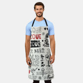 Crazy GRILLEN: Whimsical Doodle Art Schürze (Getragen)