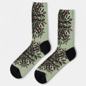 Crazy grüne Hexe gruselige Natur psychedelisch Socken (Linkes Detail)