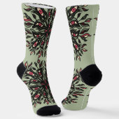 Crazy grüne Hexe gruselige Natur psychedelisch Socken (Gewinkelt)