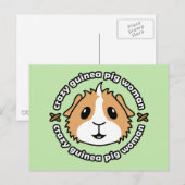 Crazy Guinea Pig Frau Postcard Postkarte (Vorne/Hinten)