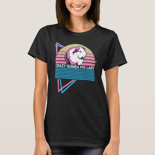Crazy Guinea Pig Lady Crazy Guinea Pig Lady Retro T-Shirt (Vorderseite)