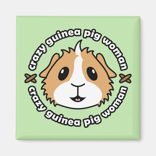 Crazy Guinea Pig Woman Kühlschrankmagnet (Vorne)