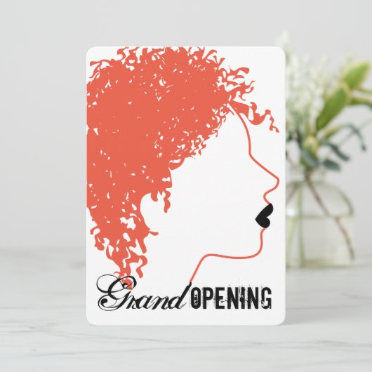 Crazy Haar stylist Schönheitssalon Eröffnung Einladung (Stehend Vorderseite)