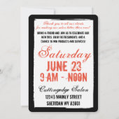 Crazy Haar stylist Schönheitssalon Eröffnung Einladung (Rückseite)