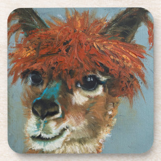 Crazy Hair Alpaca Hard Plastic Getränkeuntersetzer