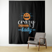 Crazy Halloween Lady Funloween Wandteppich (Beispiel)