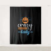 Crazy Halloween Lady Funloween Wandteppich (Vorderseite)