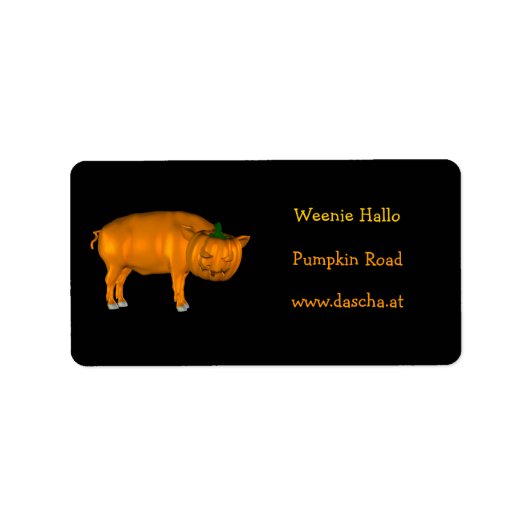 Crazy Halloween Pig Adressaufkleber (Vorne)