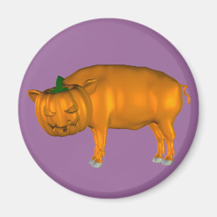 Crazy Halloween Pig Magnet