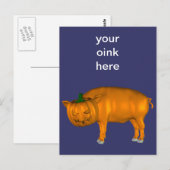 Crazy Halloween Pig Postkarte (Vorne/Hinten)