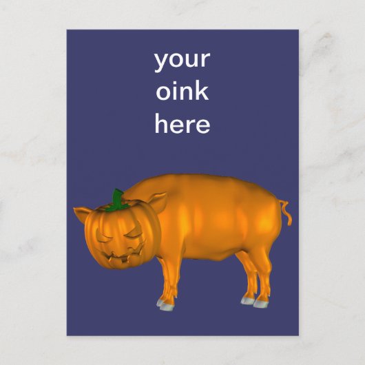 Crazy Halloween Pig Postkarte (Vorderseite)