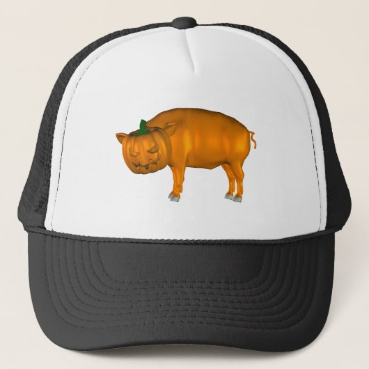 Crazy Halloween Pig Truckerkappe (Vorderseite)