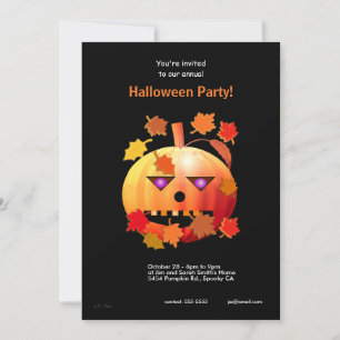 Crazy Halloween Pumpkin Einladung